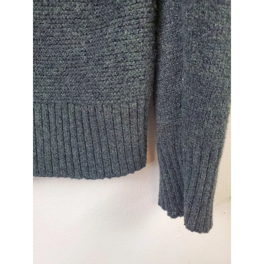 Smartwool Mens Merino Wool Blend‎ Textured Crewneck Sweater Green Large Raglan